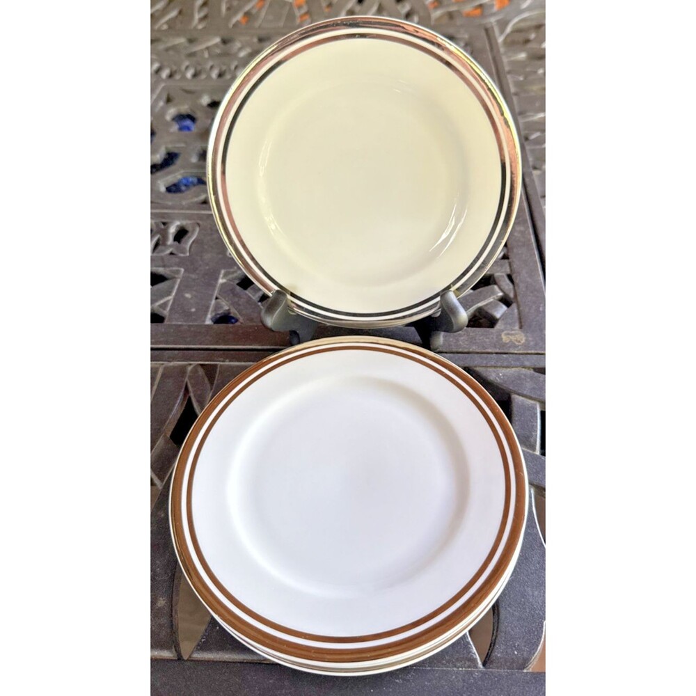 Set of 4 White Royal Doulton Simply Platinum Bread Butter Plates 6.5" EUC